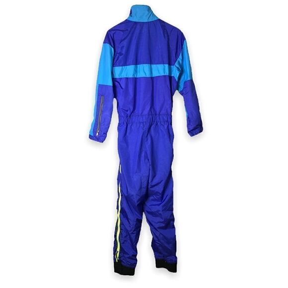 Vintage WILD THINGS Ski Snow Suit in Blue and Neon Yellow - Picture 2 of 15